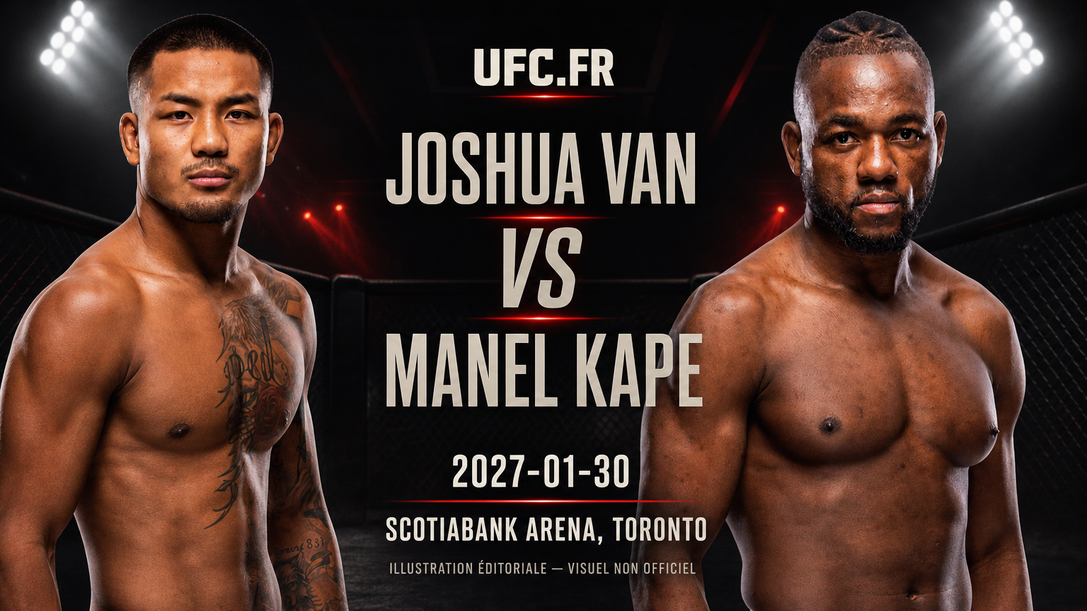 Illustration éditoriale non officielle : Joshua Van contre Manel Kape, 2027-01-30
